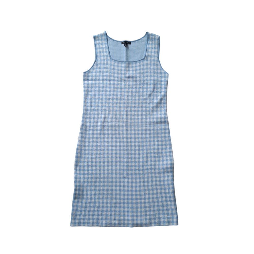 Saks Fifth Avenue Black Label Blue and White Sheath Midi Dress